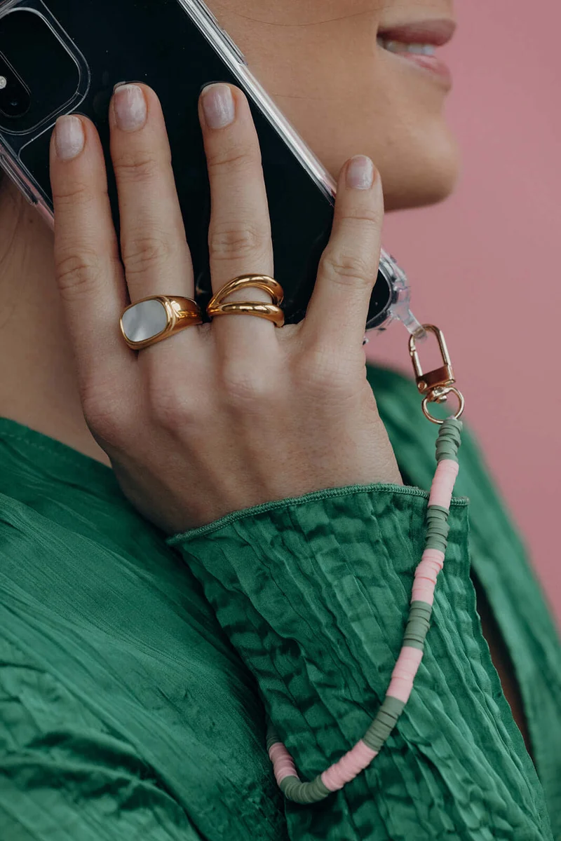 Feed The Fire Kurzes Handyband - Pink & Light Pink