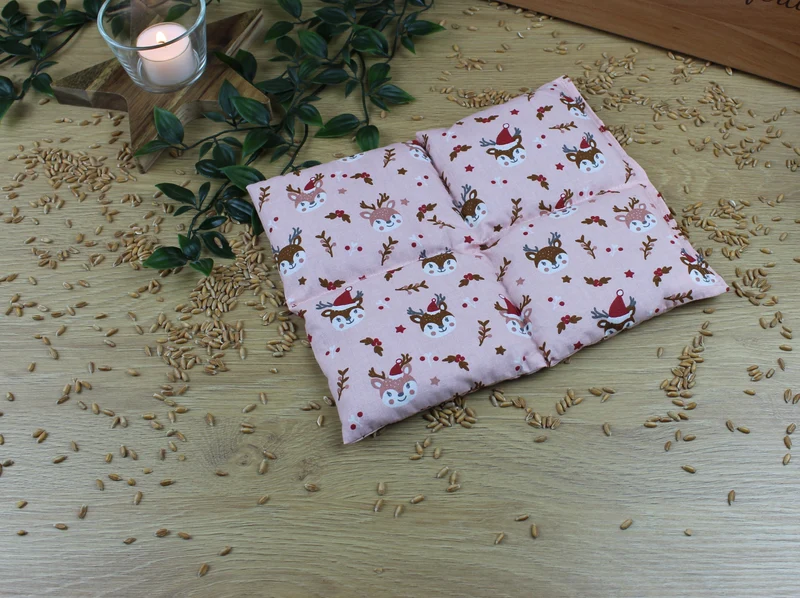 Körnerkissen weihnachtliche Rentiere rosa