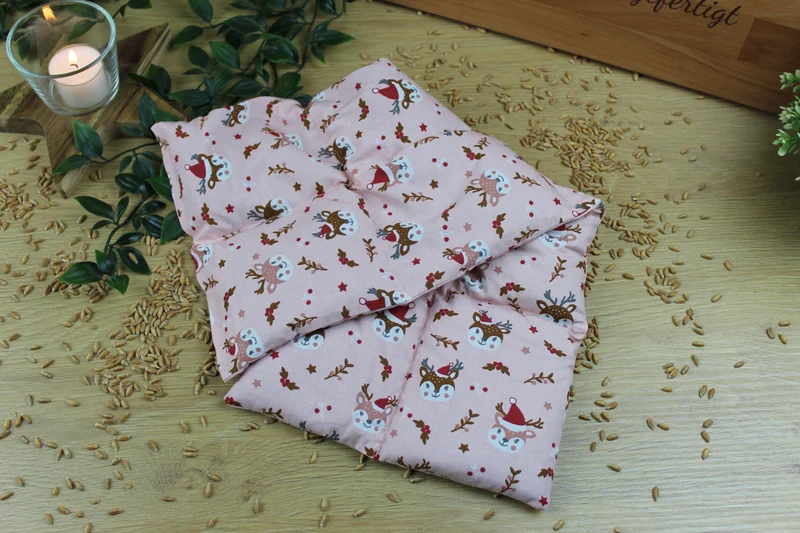 Körnerkissen weihnachtliche Rentiere rosa