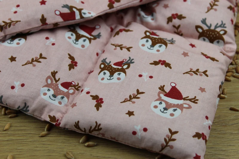 Körnerkissen weihnachtliche Rentiere rosa
