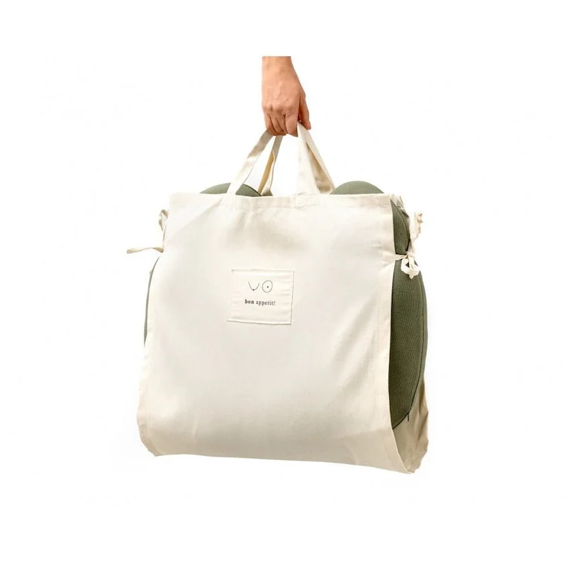 Premium Stillkissen Bio Baumwolle Olive
