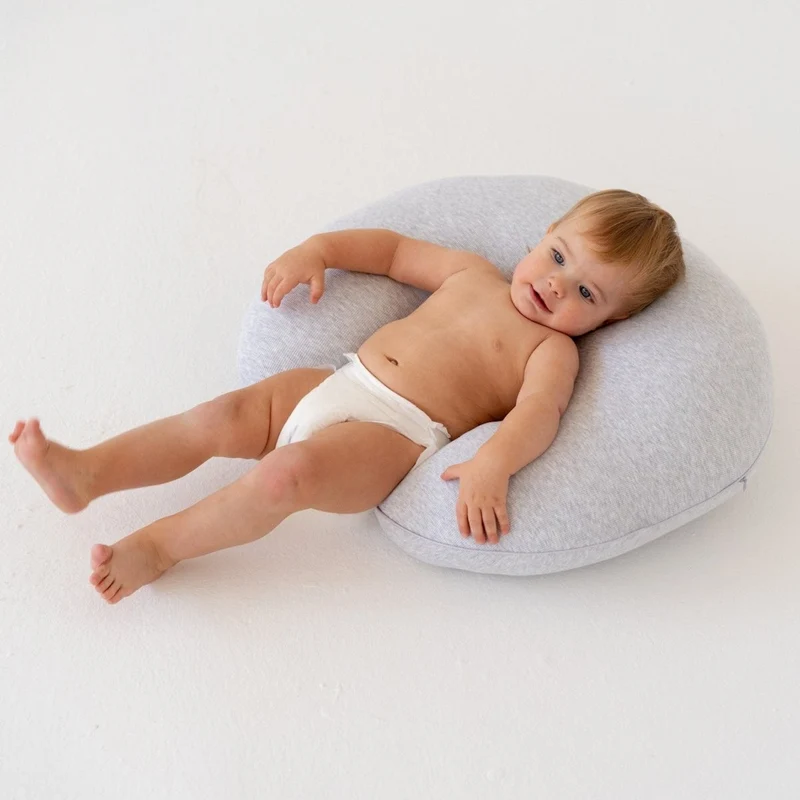 Premium Stillkissen Bio Baumwolle Grau