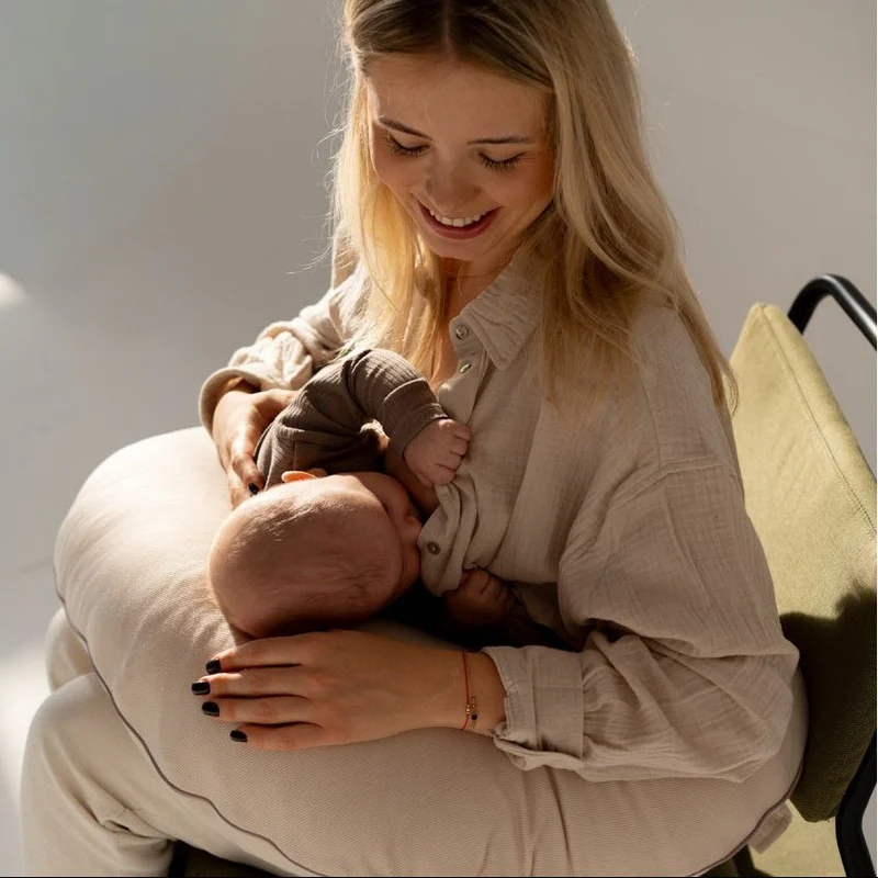 Premium Stillkissen Bio Baumwolle Sand