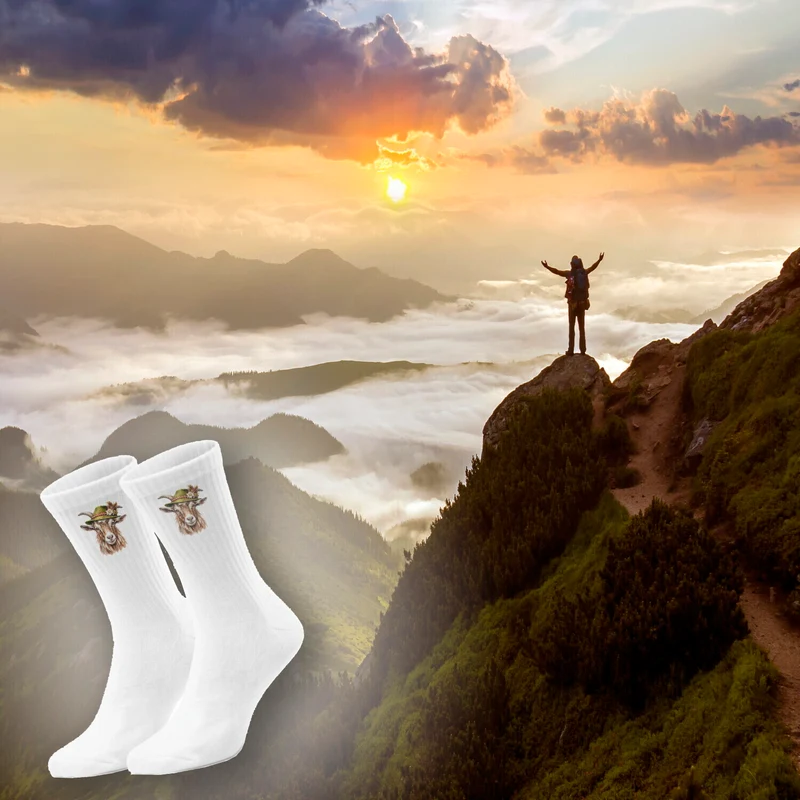 epicsocks Alpen Charme Alm und Berg Ziege Socken in 37-41 im Paar