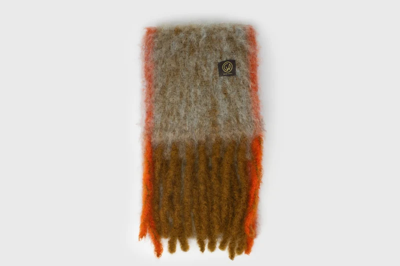 Mohair Twist Frame Scarf [Brown]