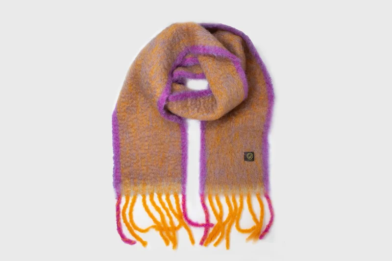 Mohair Twist Frame Scarf [Orange]