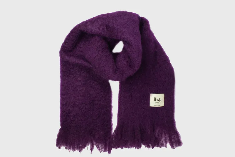 Mohair Plain Scarf Wide [Purple]
