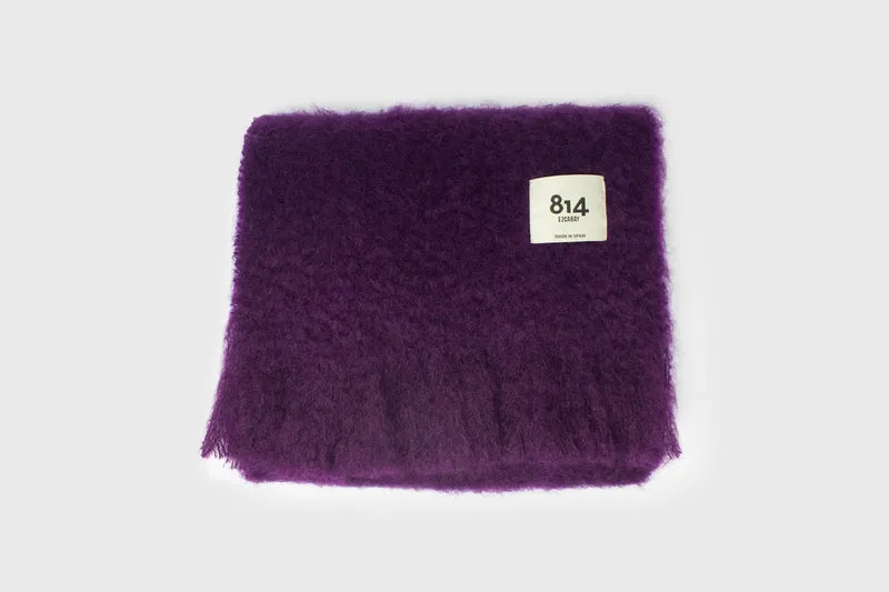 Mohair Plain Scarf Wide [Purple]