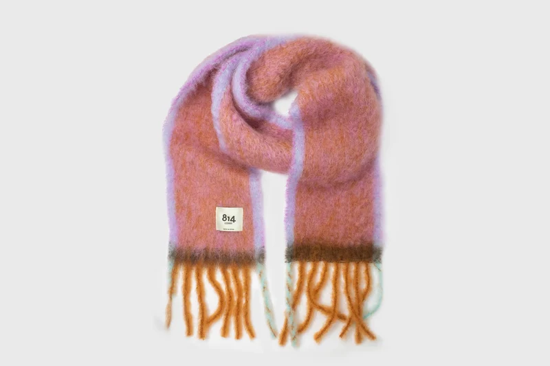 Mohair Twist Frame Scarf [Pink]