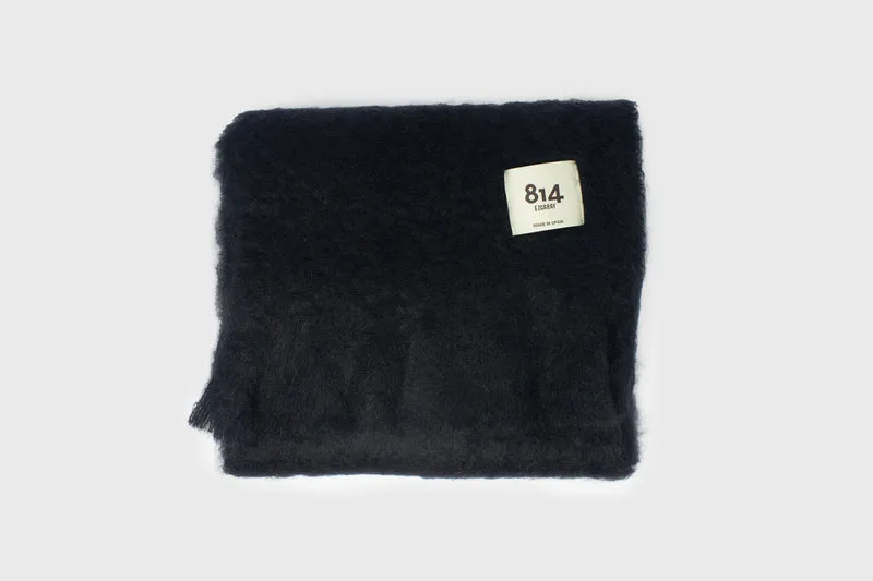 Mohair Plain Scarf Wide [Black]