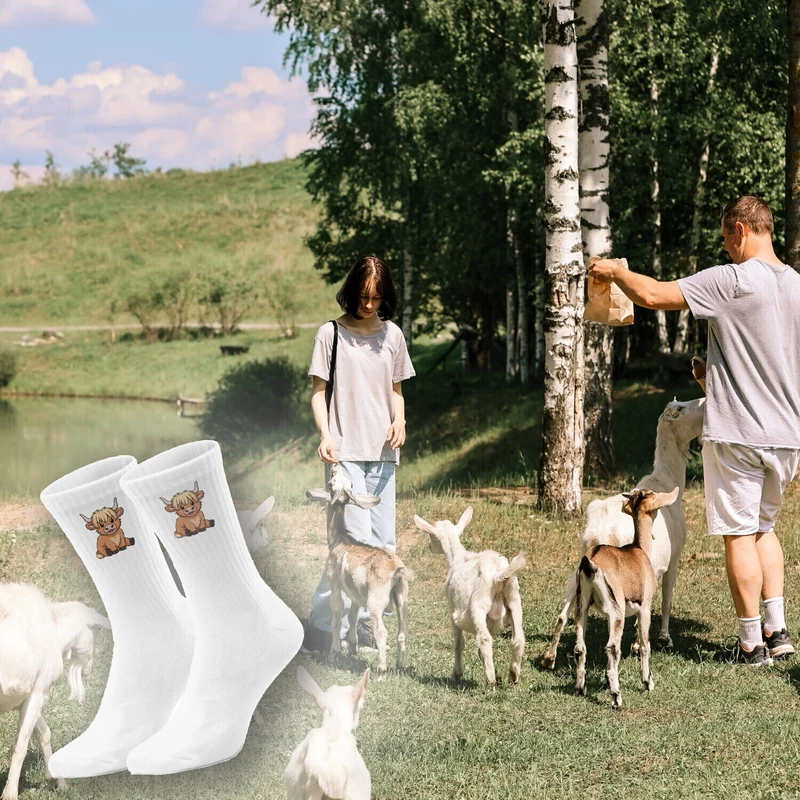 epicsocks Highland Cow Charme schauende Kuh Socken in 37-41 im Paar