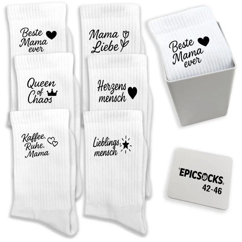 epicsocks Heartful Socken in 37-41 im 6er Set in Geschenkdose im 6er Set in Geschenkbox