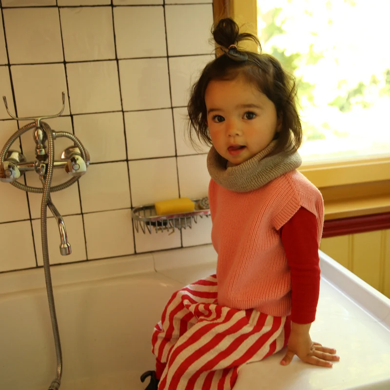 Hvid Rundhalsschal Tube Gigi 100% Merinowolle