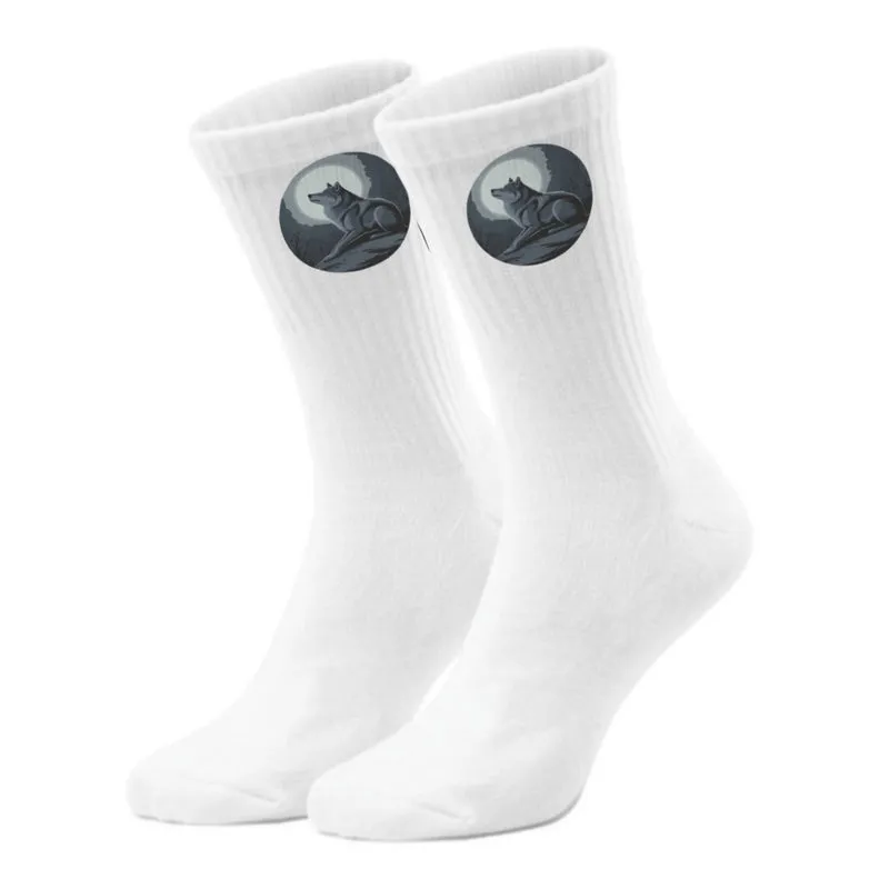 epicsocks Wolfsnacht Sitzender Wolf Socken in 37-41 im Paar