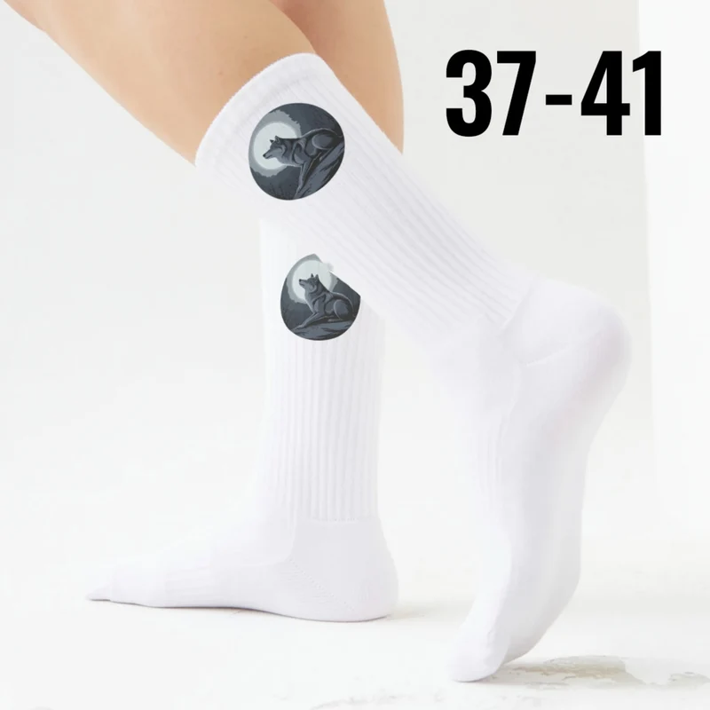 epicsocks Wolfsnacht Sitzender Wolf Socken in 37-41 im Paar