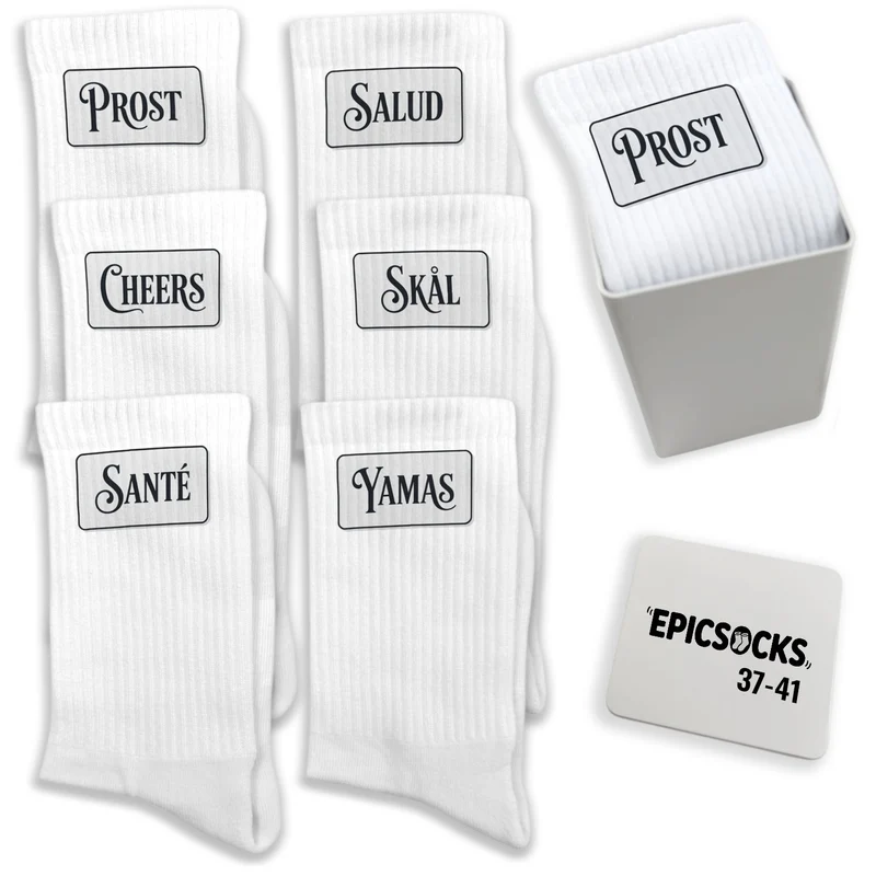 epicsocks Cheers Mix Socken in 37-41 im 6er Set in Geschenkdose im 6er Set in Geschenkbox
