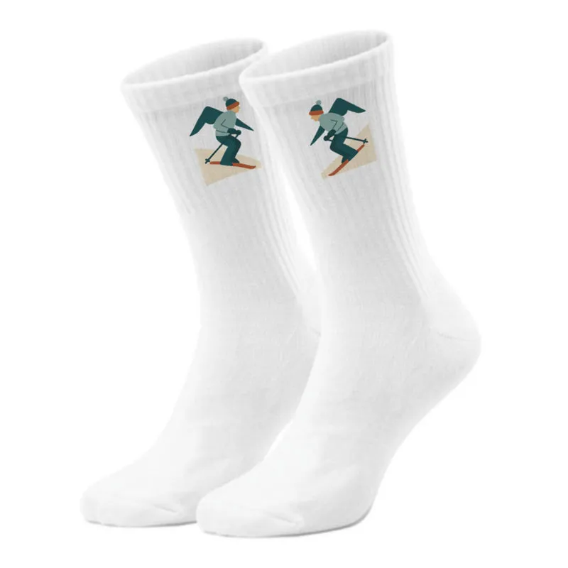 epicsocks Alpine Dreams Skifahrer Blau Socken in 37-41 im Paar