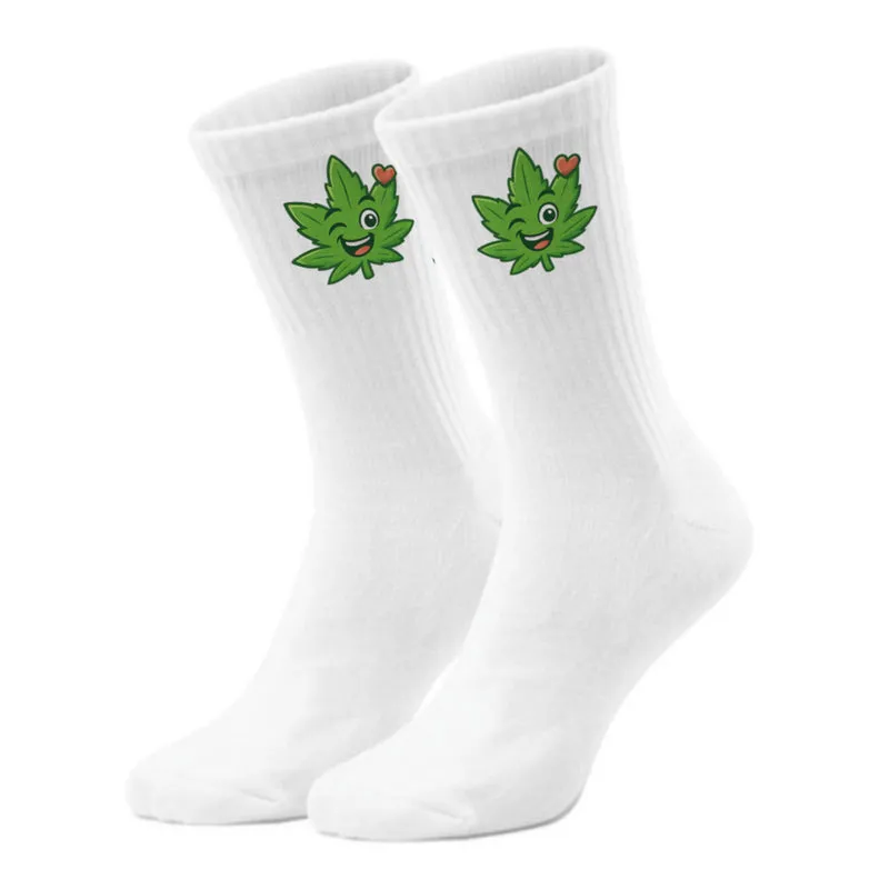epicsocks Chill Vibes Augenzwinkerndes Blatt Socken in 37-41 im Paar