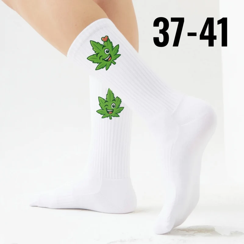 epicsocks Chill Vibes Augenzwinkerndes Blatt Socken in 37-41 im Paar
