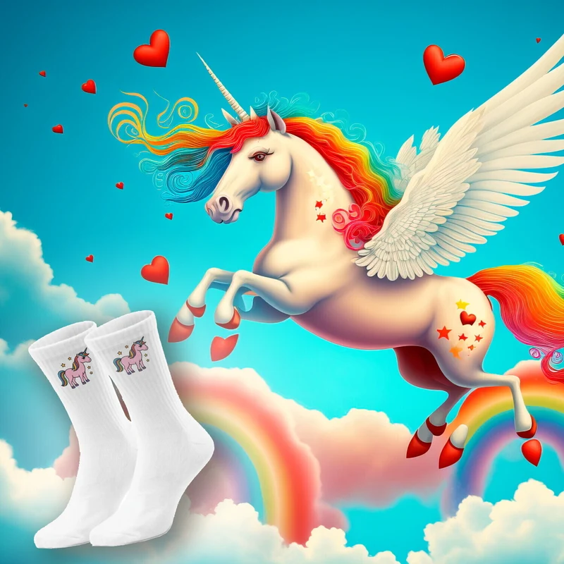 epicsocks Unicorn Dreams Rosa Einhorn Socken in 37-41 im Paar