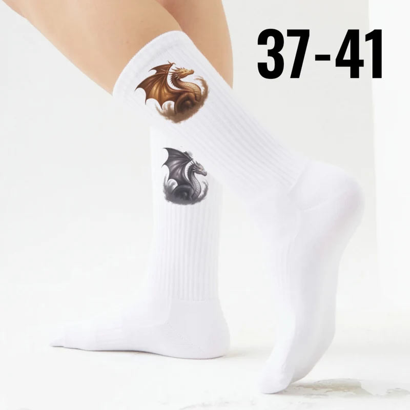 epicsocks Dragon Power gold-silber Drachen Socken in 37-41 im Paar