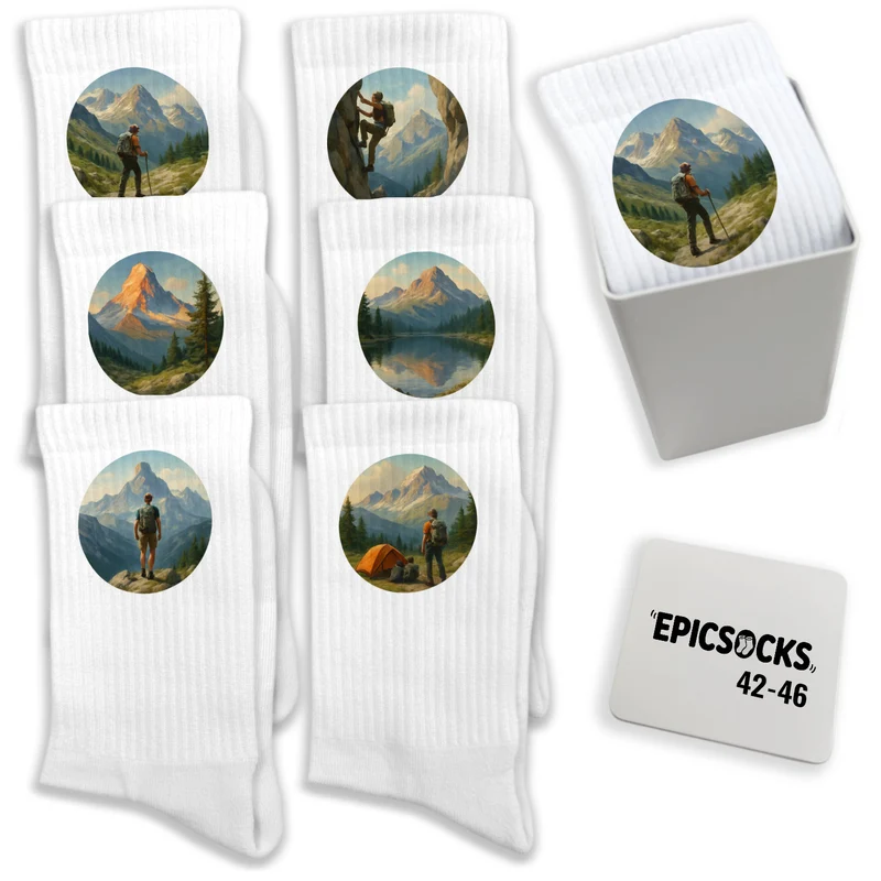 epicsocks Höhenrausch Socken in 37-41 im 6er Set in Geschenkdose im 6er Set in Geschenkbox