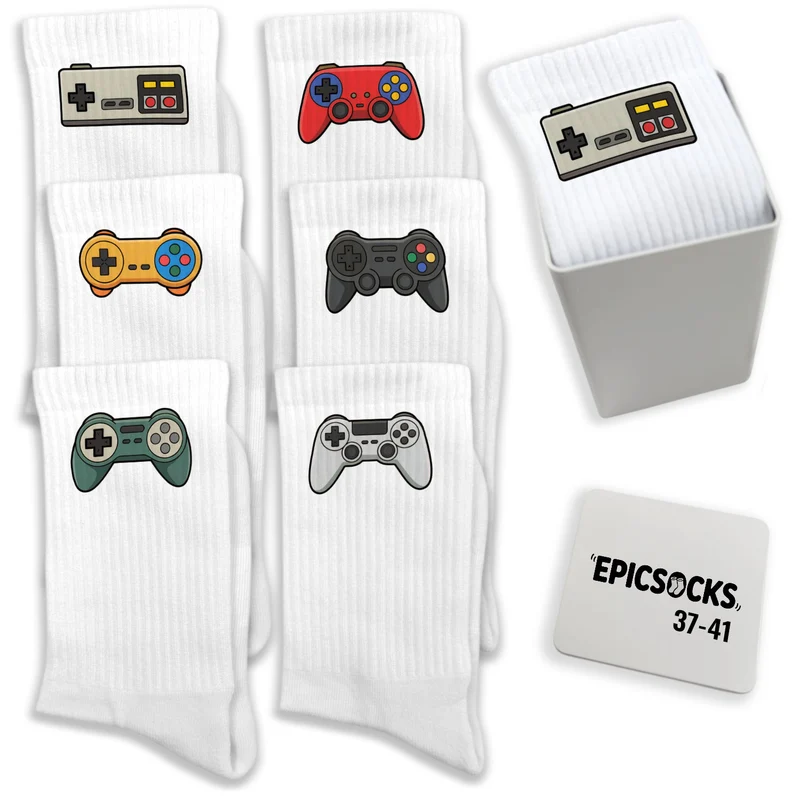 epicsocks Gamer Glam Socken in 37-41 im 6er Set in Geschenkdose im 6er Set in Geschenkbox