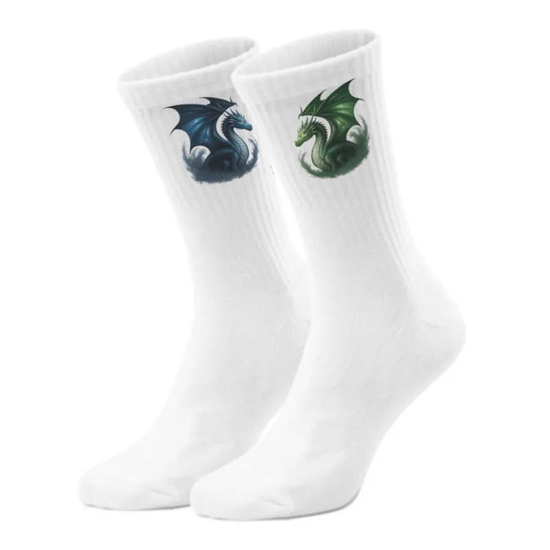 epicsocks Dragon Power grün-blaue Drachen Socken in 37-41 im Paar