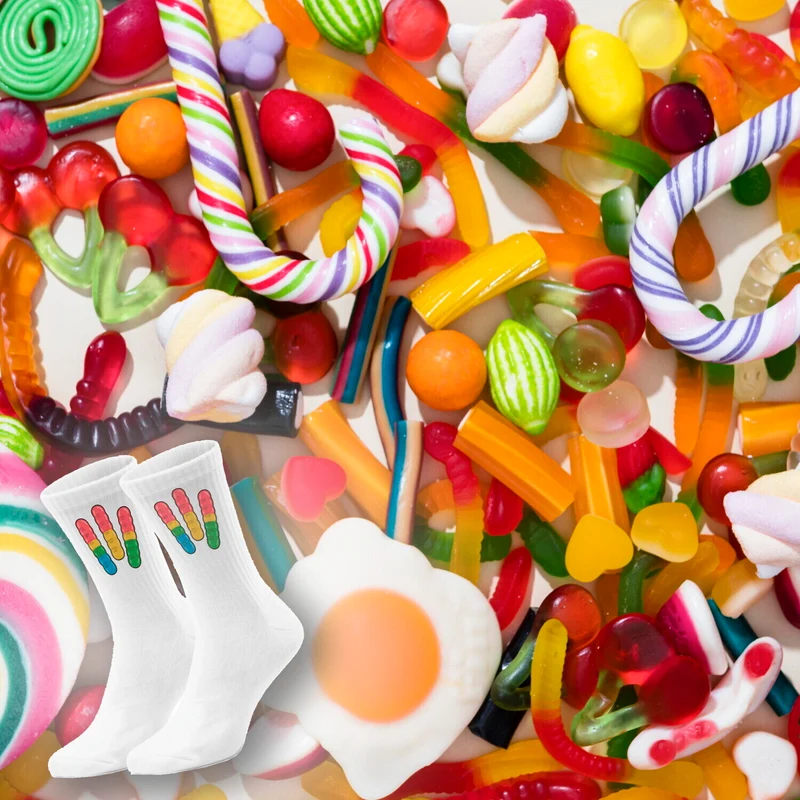 epicsocks Candy Delight Gummiwürmer Socken in 37-41 im Paar