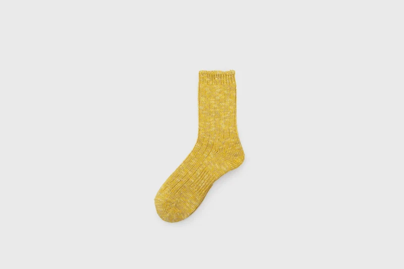 Low Gauge Slub Socks [Mustard]
