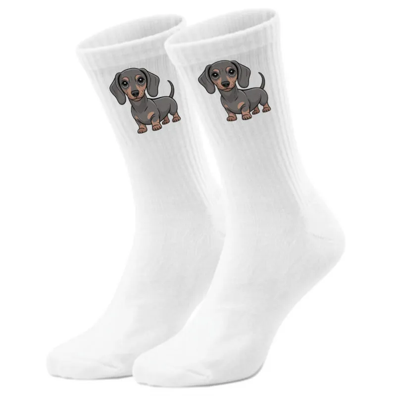 epicsocks Dackelliebe Hellgrauer Dackel Socken in 37-41 im Paar