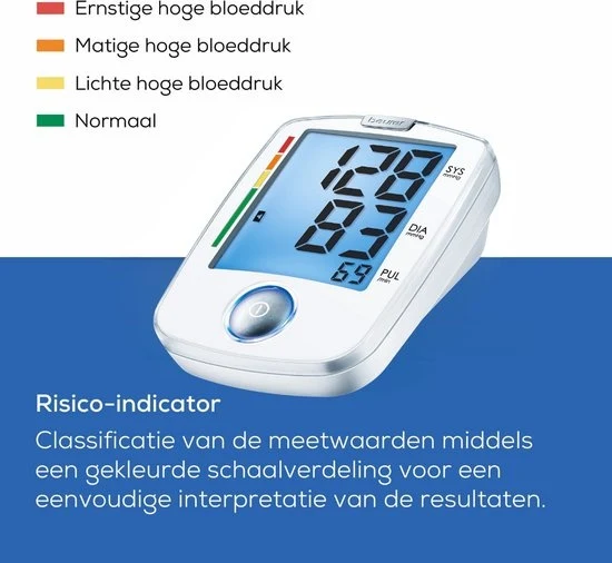 Beurer BM 44 Basic XL Bloeddrukmeter bovenarm - XL verlicht display - Manchet 22-30 cm