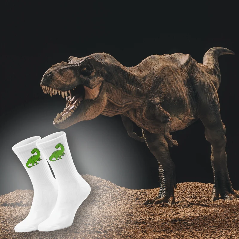 epicsocks Dino Delight Grüner Dino Socken in 37-41 im Paar