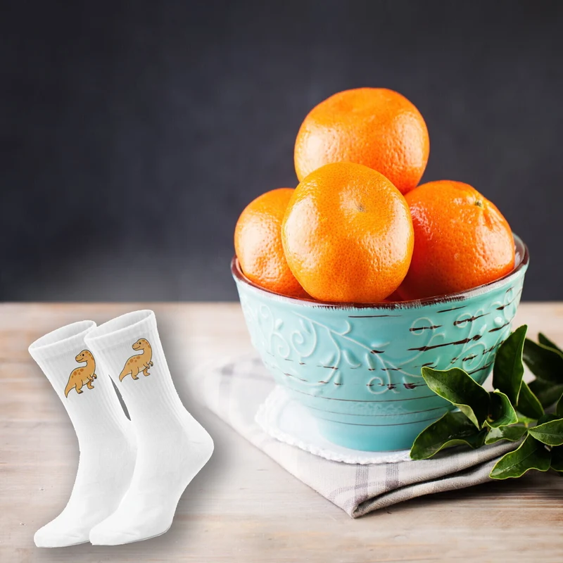 epicsocks Dino Delight Orange Dino Socken in 37-41 im Paar