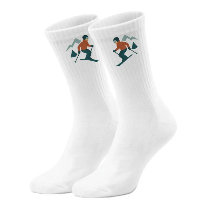 epicsocks Alpine Dreams Skifahrer Rot Socken in 37-41 im Paar