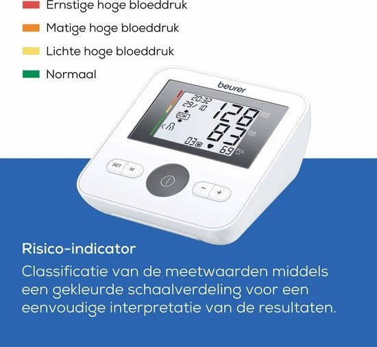 Beurer BM 27 Basic Bloeddrukmeter bovenarm - Risico-indicator - Manchet 22 tot 42 cm