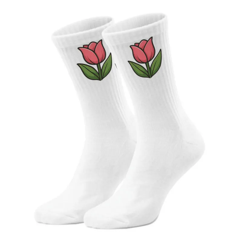 epicsocks Floral Fantasy Pinkfarbene Tulpe Socken in 37-41 im Paar