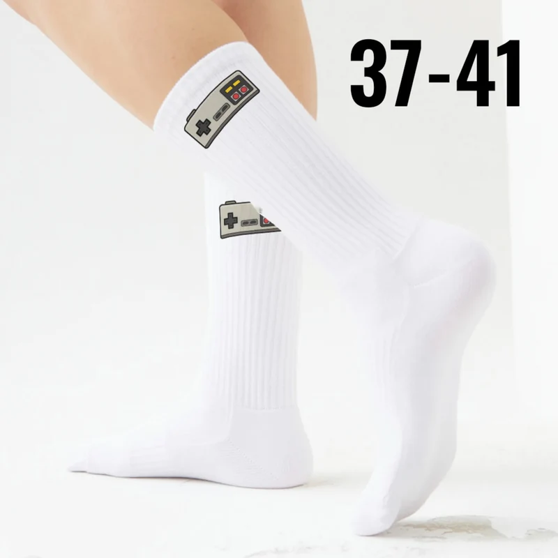 epicsocks Gamer Glam Grauer Controller Socken in 37-41 im Paar