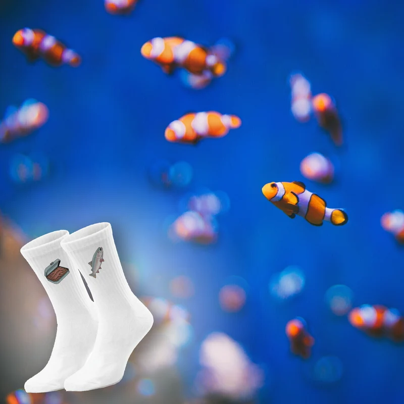 epicsocks Fischertraum Fisch frisst Wurm Socken in 37-41 im Paar