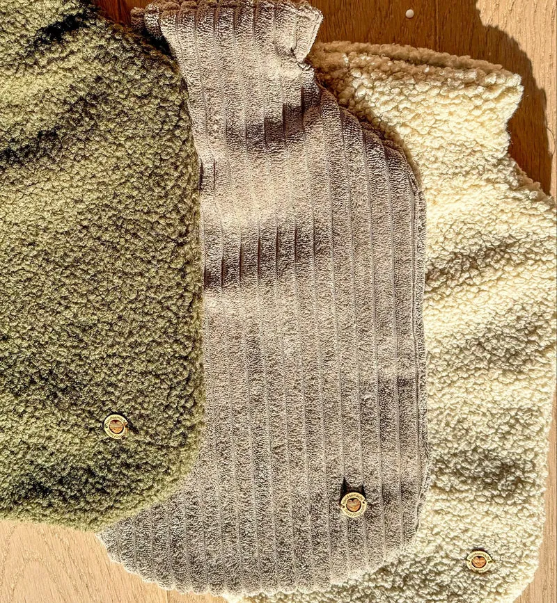 Poufet Wärmflasche | Breitcord | Taupe/Greige | Handgemacht in Deutschland
