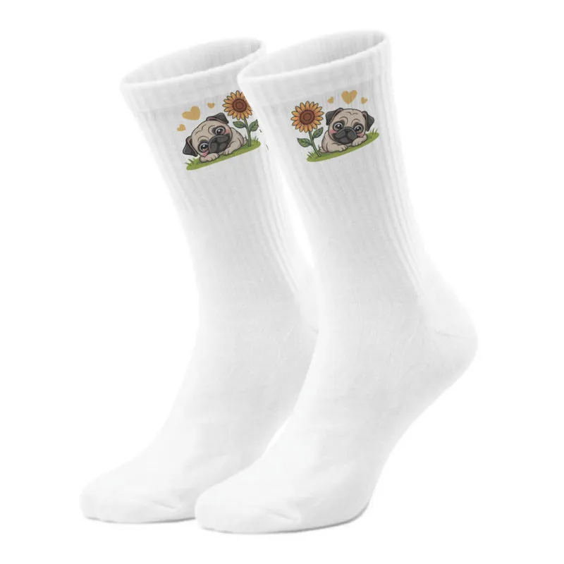 epicsocks Pug Paradise Sonnenblume Socken in 37-41 im Paar