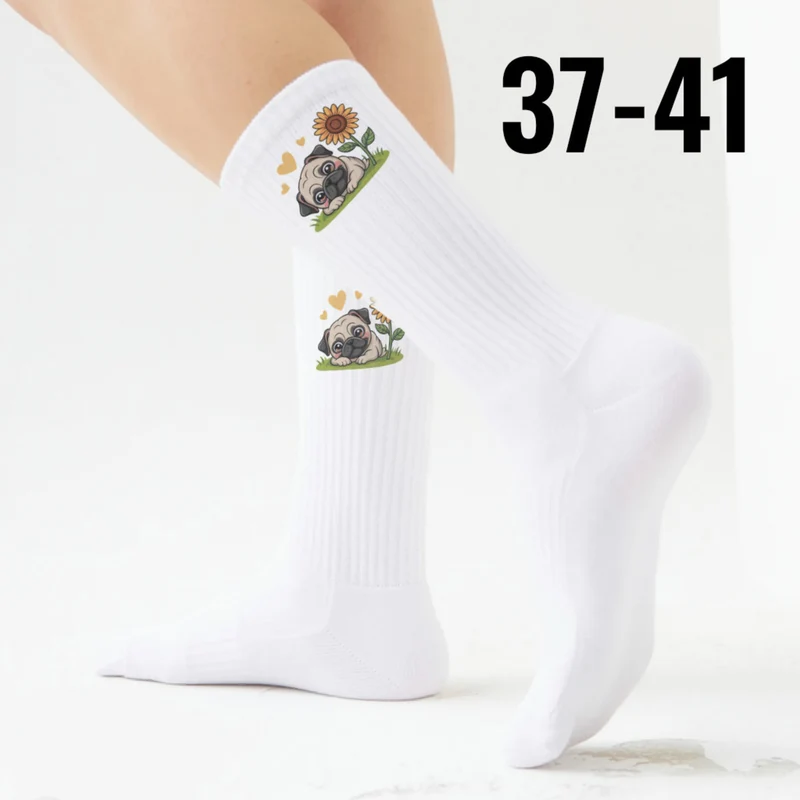 epicsocks Pug Paradise Sonnenblume Socken in 37-41 im Paar