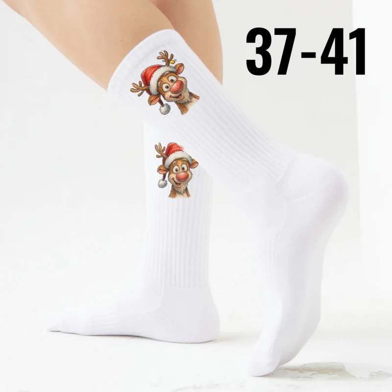 epicsocks Weihnachtsfreude Rentier Mütze Socken in 37-41 im Paar