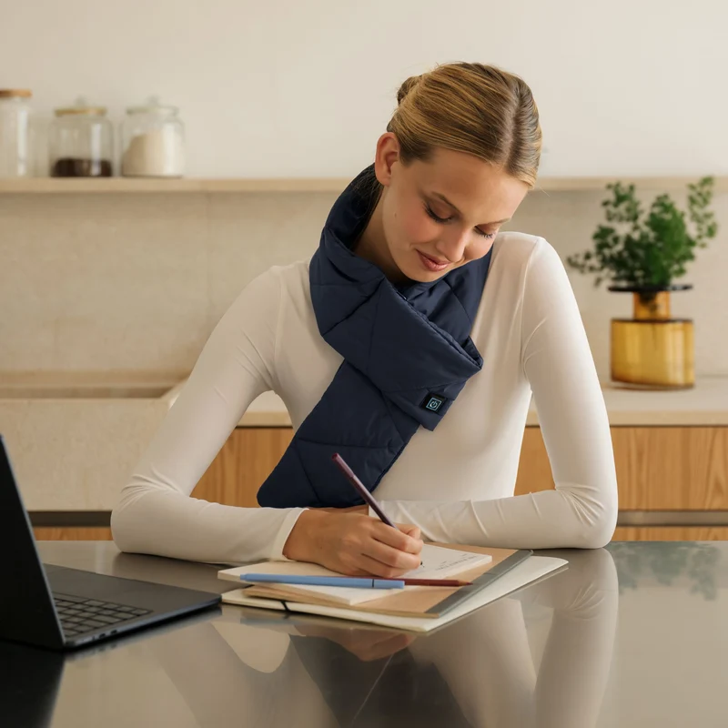 Kit Sciarpa Riscaldante Cordless Heat on the Go Puffer Scarf Blu e Power Bank Cellularline 5000