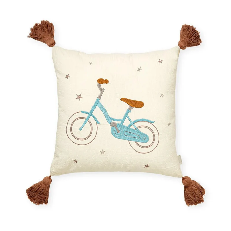 Kinder Besticktes Kissen "Bicycle"