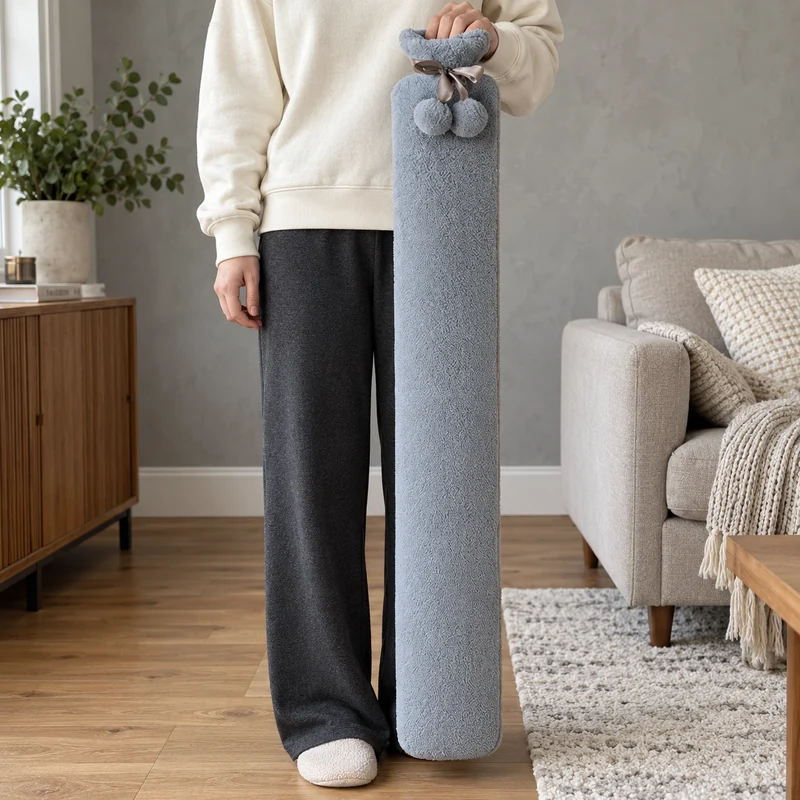 Long Winter Hot Water Bottle Plush Bed Warmer