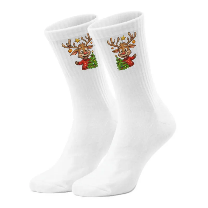 epicsocks Weihnachtsfreude Rentier Baum Socken in 37-41 im Paar