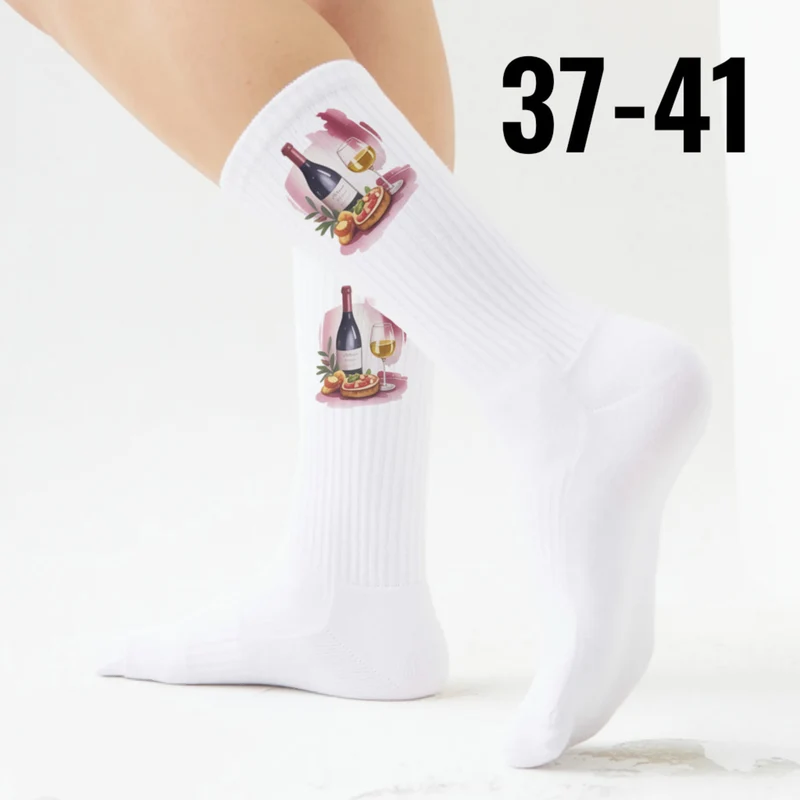 epicsocks WineWhisper Rotwein & Baguette Socken in 37-41 im Paar