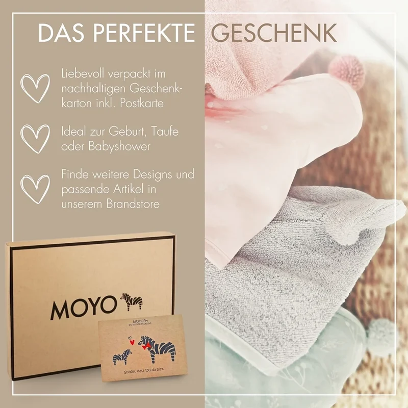 Baby Kapuzenhandtuch mint zarte Blüte