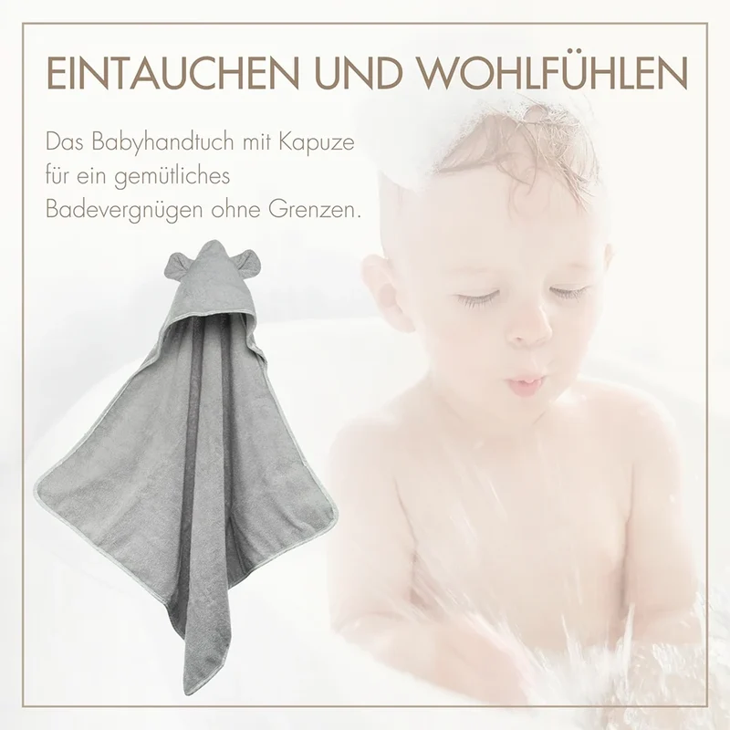 Baby Kapuzenhandtuch Grau